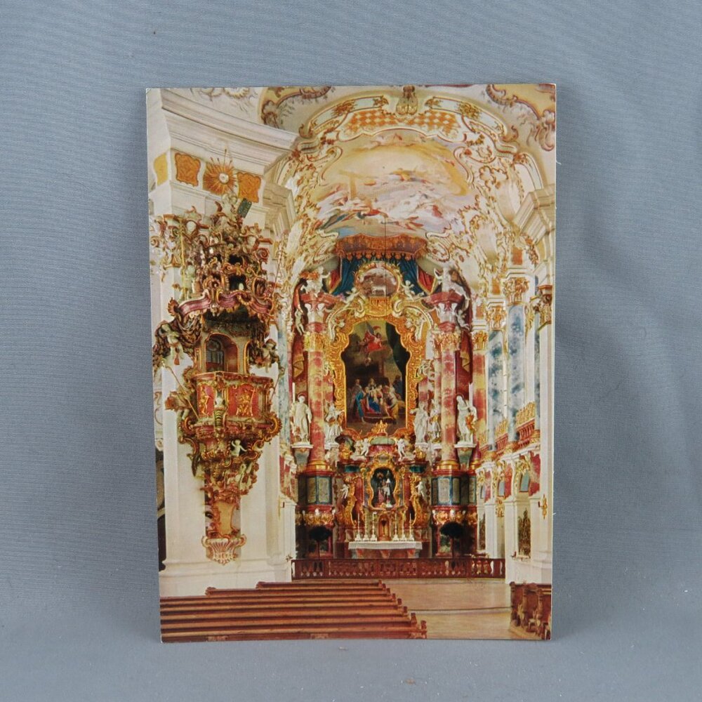 Vintage Postcard - De Wies Church of Pilgrimage Interior - Metz